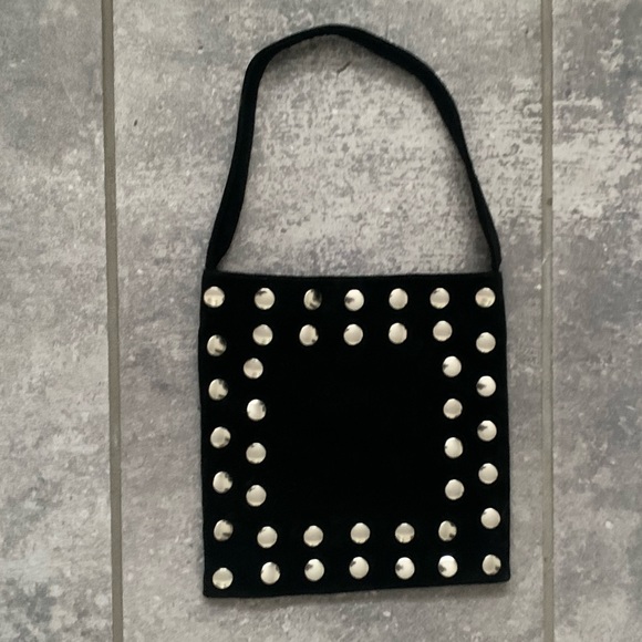 Suede Bebe Vintage Small Tote Bag Handbag - Picture 8 of 13